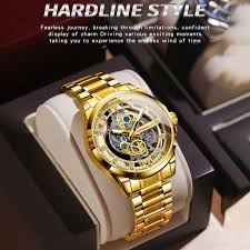 Binbond 133 New Exclusive Design stainless diamond cut Watch for Men (All Golden)
